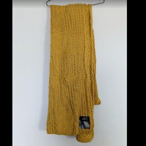 Aran Woollen Mills Patchwork Knitted Throw blanket mustard yellow